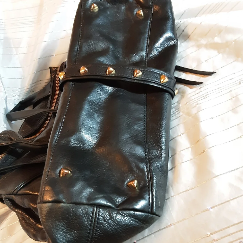 Botkier Trigger Black Leather Women's Satchel Bag - Picture 3 of 5